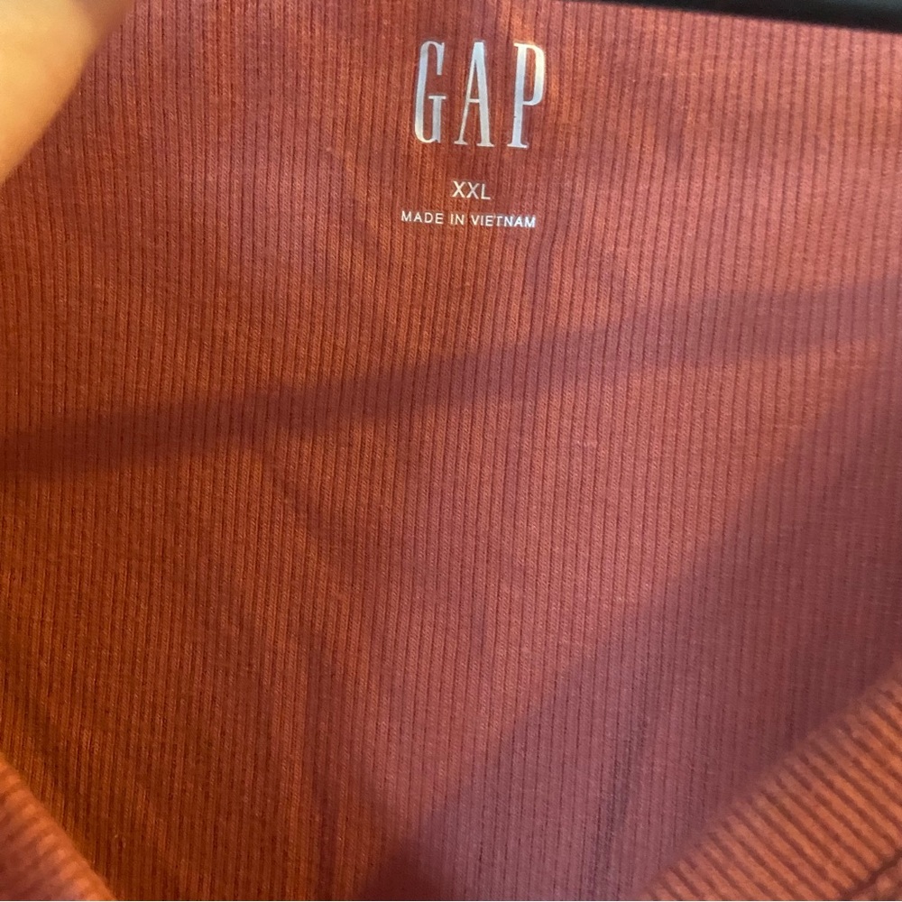 GAP Muave Ribbed Button Tshirt Size XXL - Picture 3 of 5